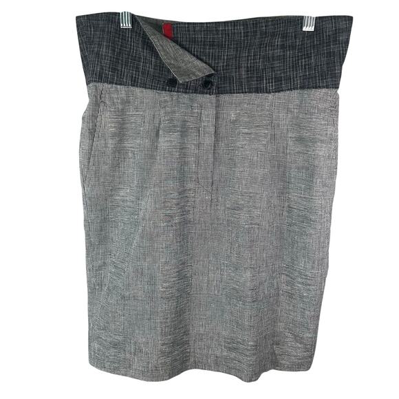 Cordelia gray and black plaid knee length lined high waist skirt size 6 - Picture 1 of 10